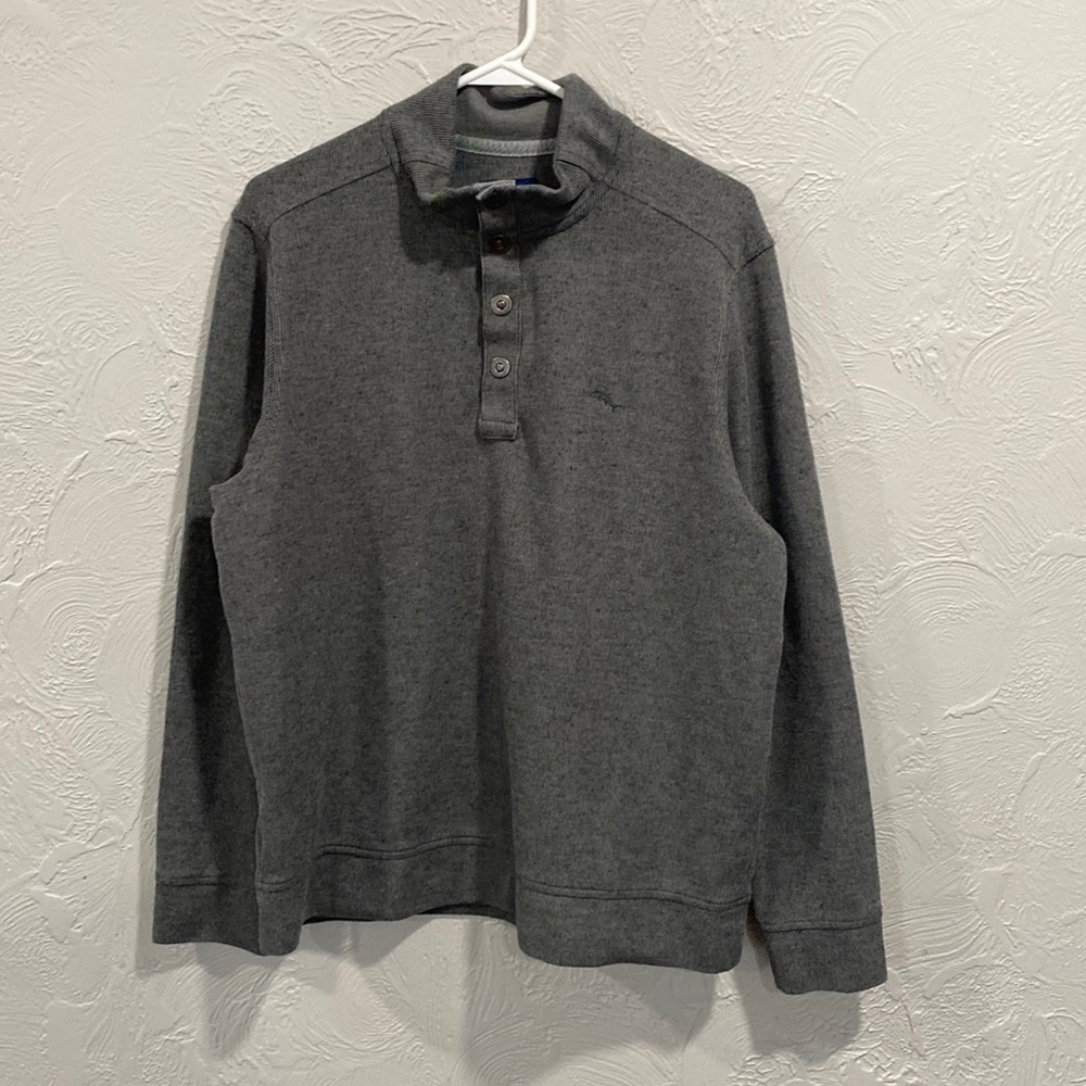 Tommy Bahama Men’s Grey 4 Button Pullover Sweater Size Medium
